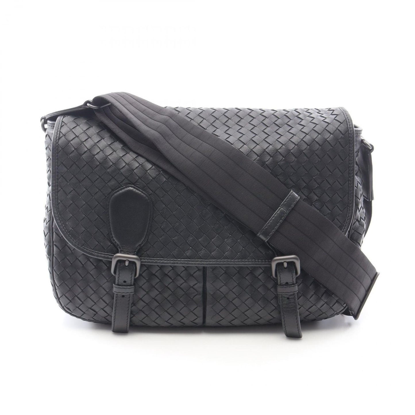 Bottega Veneta Shoulder Bag Intrecciato Black Leather