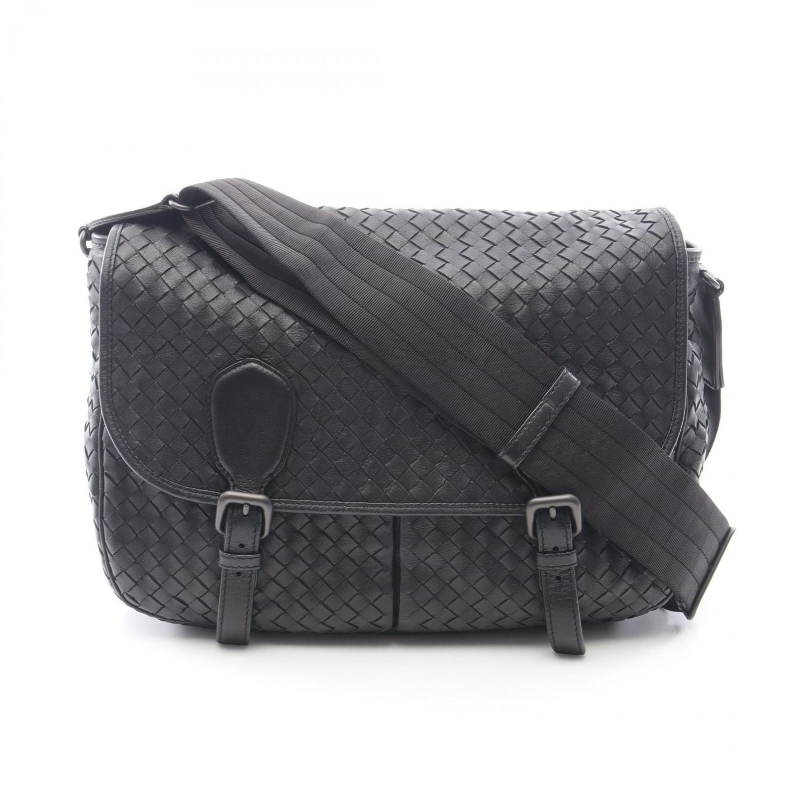 Bottega Veneta Shoulder Bag Intrecciato Black Leather