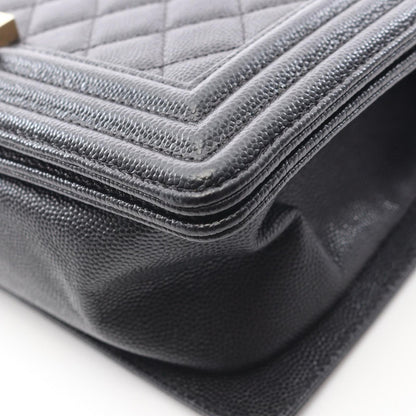 Chanel Shoulder Bag Black Caviar Leather Chain — view 7