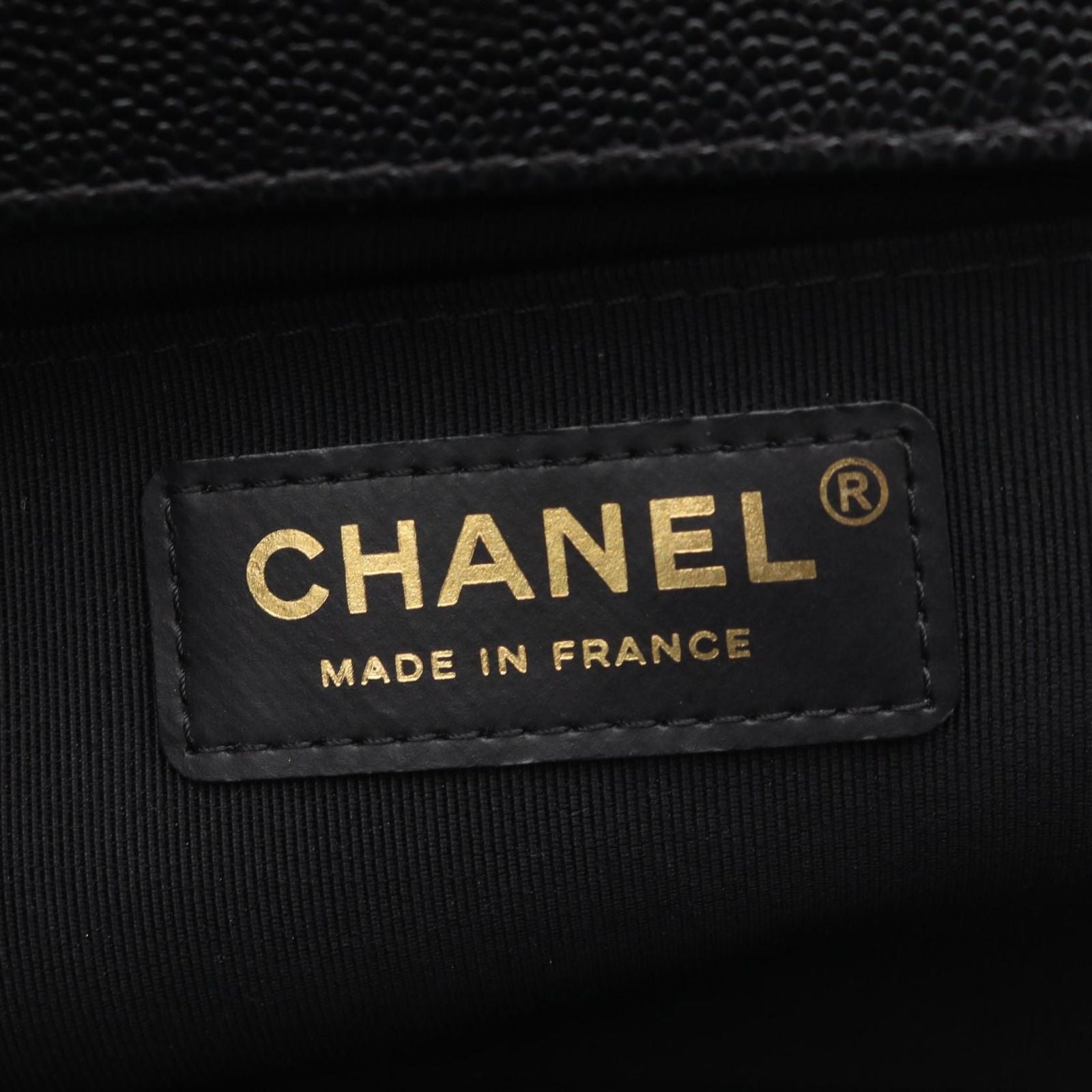 Chanel Shoulder Bag Black Caviar Leather Chain — view 4