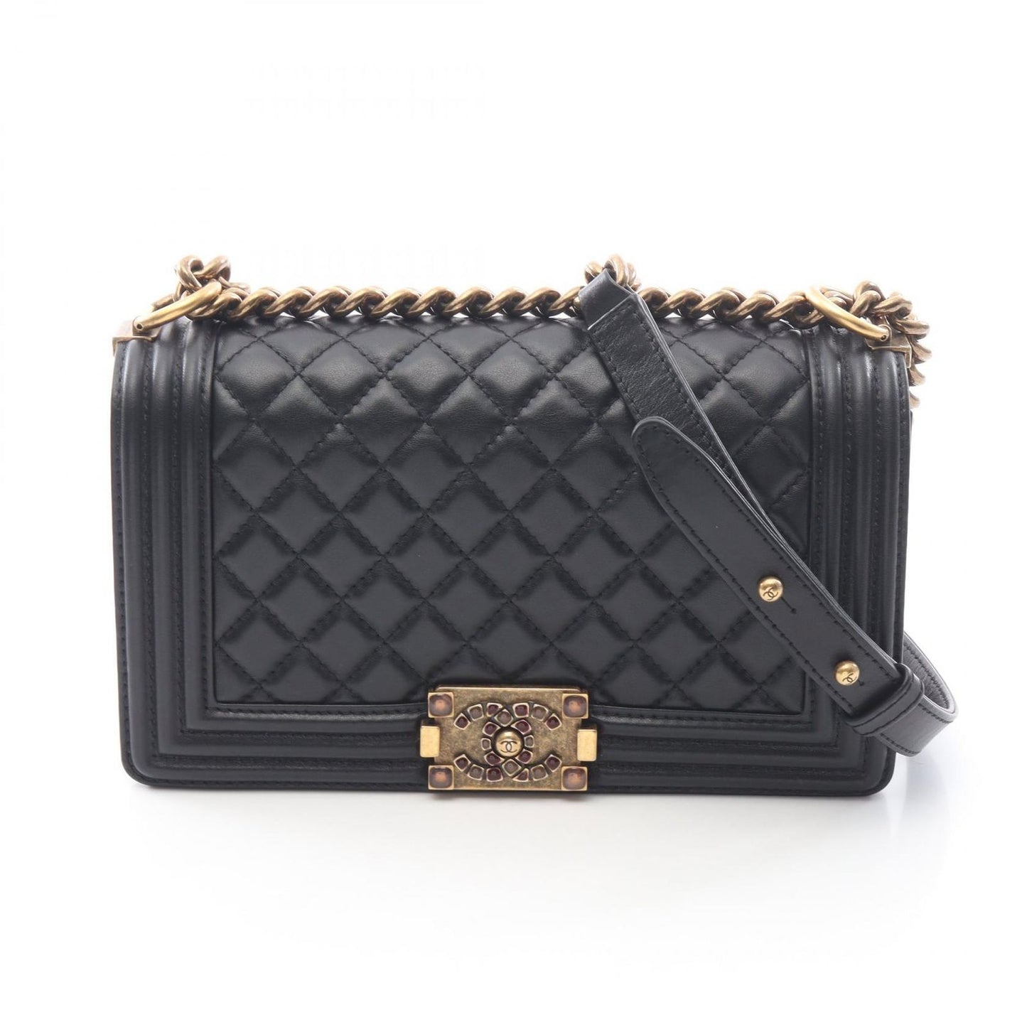 Chanel Shoulder Bag Black Lambskin Chain