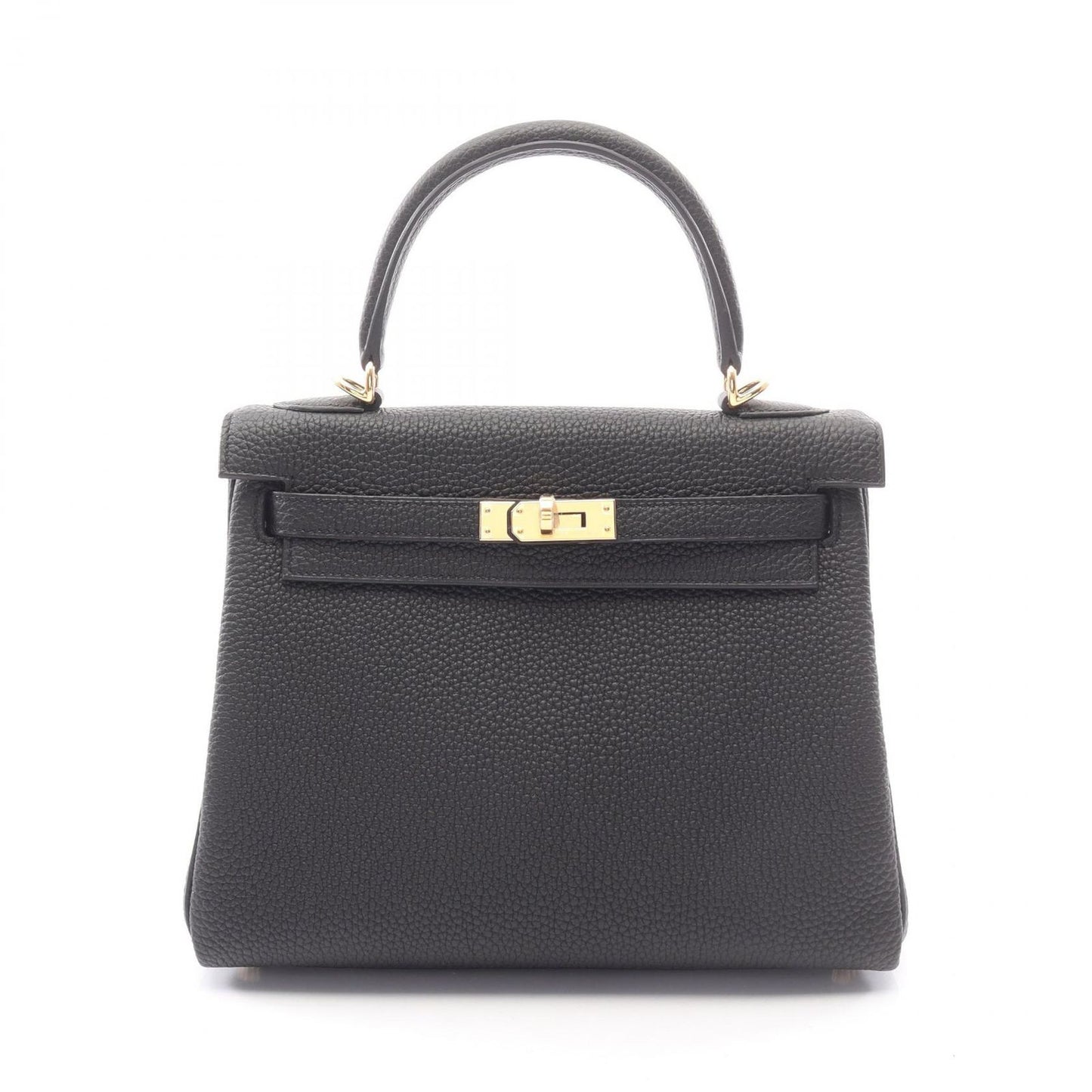 Hermes Handbag Kelly 25 Retourne 2-Way Black Leather