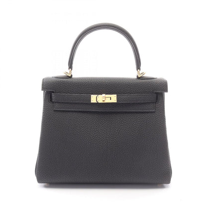 Hermes Handbag Kelly 25 Retourne 2-Way Black Leather