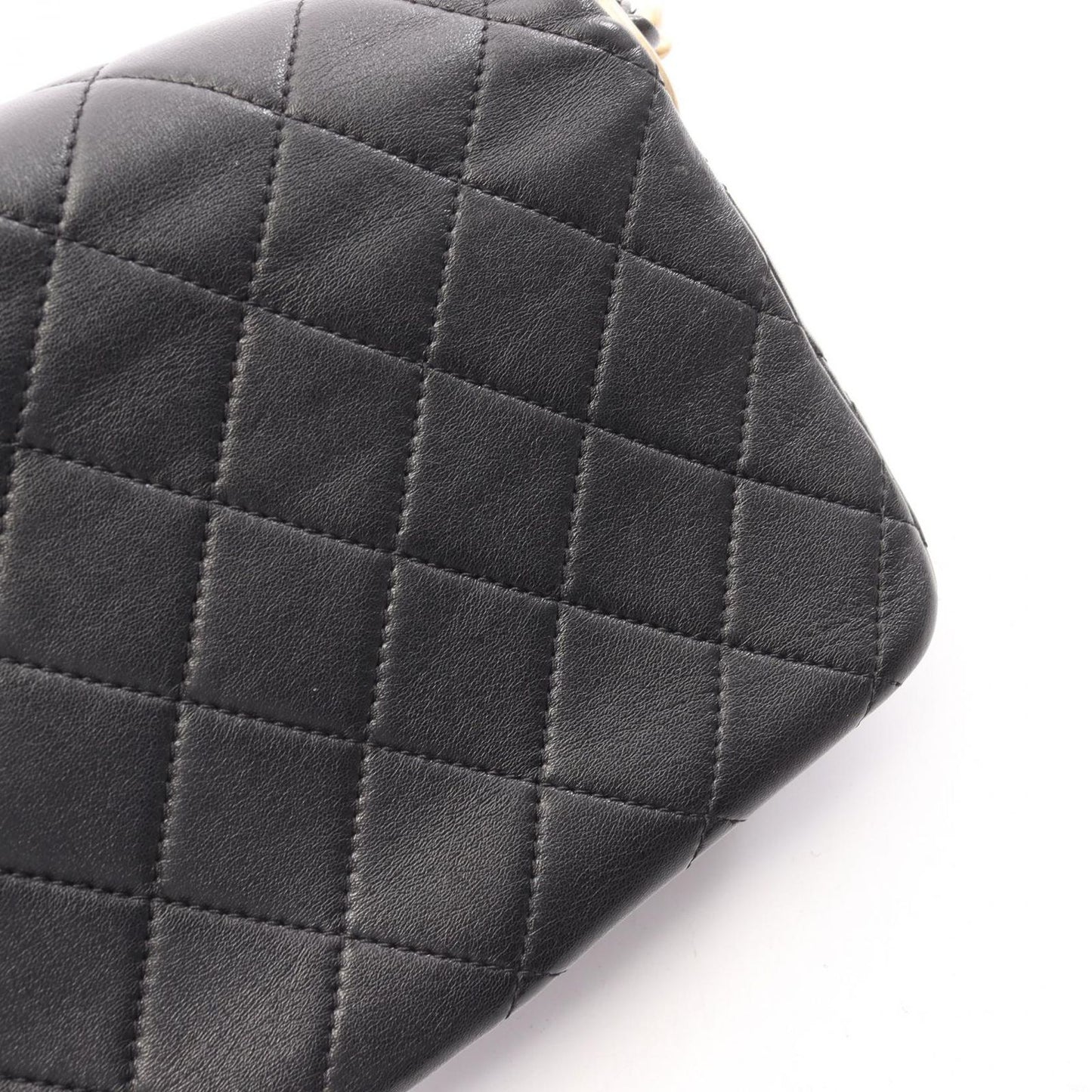 Chanel Shoulder Bag Quilted Small Flap Black Lambskin Chain — view 8
