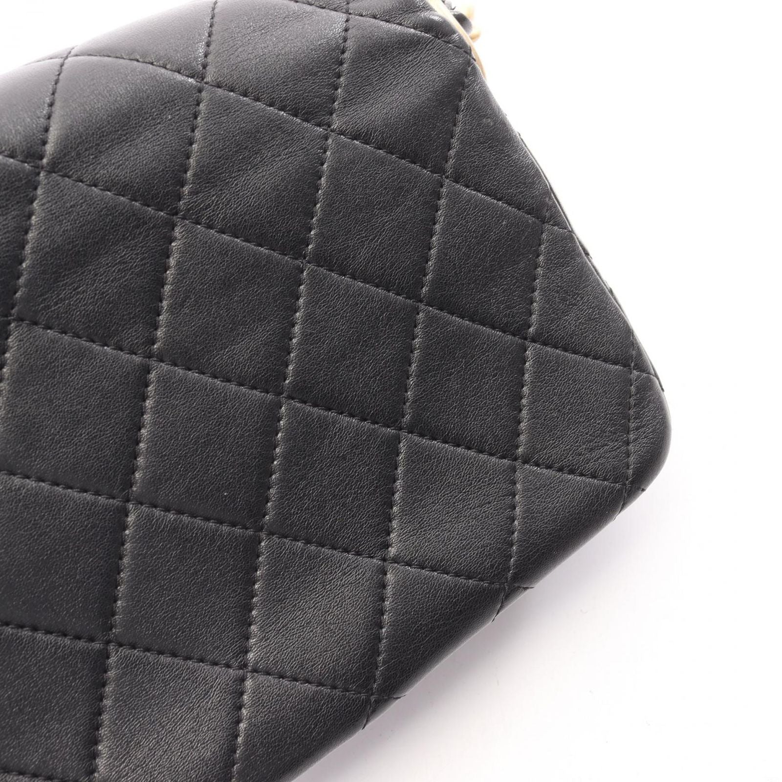 Chanel Shoulder Bag Quilted Small Flap Black Lambskin Chain — view 8
