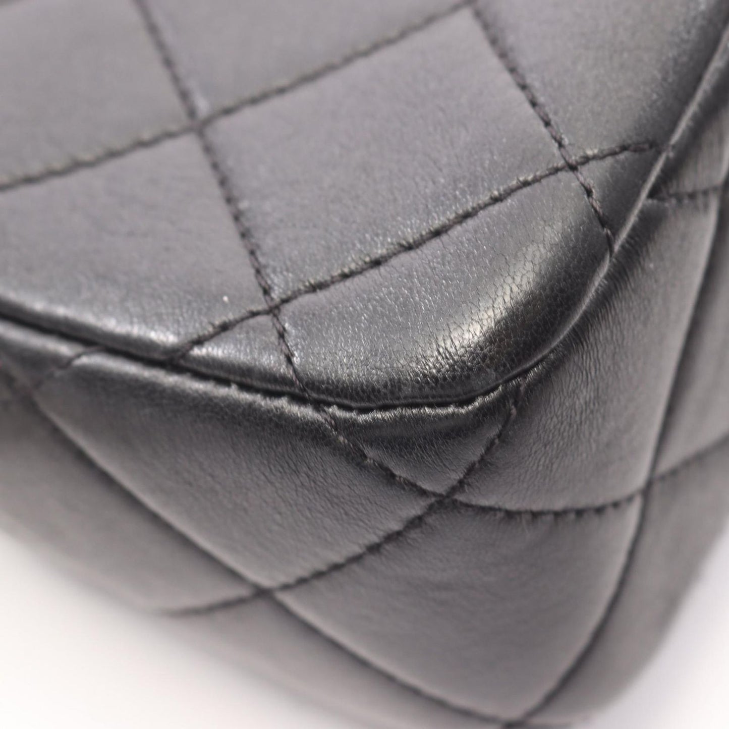 Chanel Shoulder Bag Quilted Small Flap Black Lambskin Chain — view 7