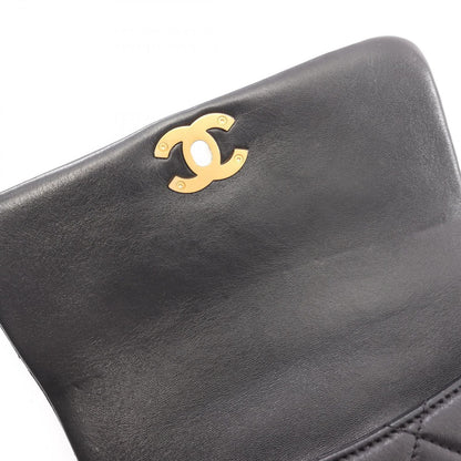 Chanel Shoulder Bag Quilted Small Flap Black Lambskin Chain — view 6