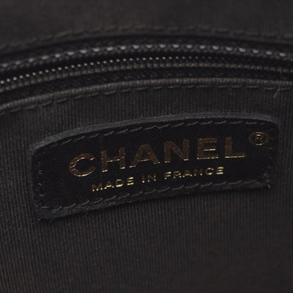 Chanel Shoulder Bag Quilted Black Caviar Leather CC Logo Chain — view 4