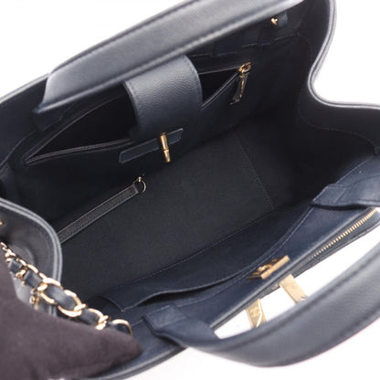 Chanel Shoulder Bag Business Affinity Quilted 2-Way Navy Caviar Leather — view 3