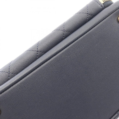Chanel Shoulder Bag Business Affinity Quilted 2-Way Navy Caviar Leather — view 9