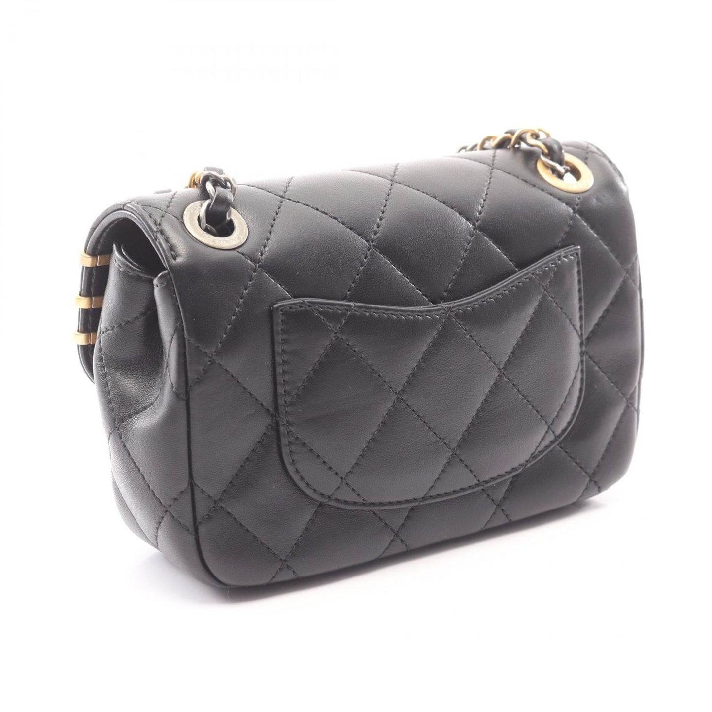 Chanel Shoulder Bag Quilted Black Lambskin Mini Clip Coco Chain — view 2