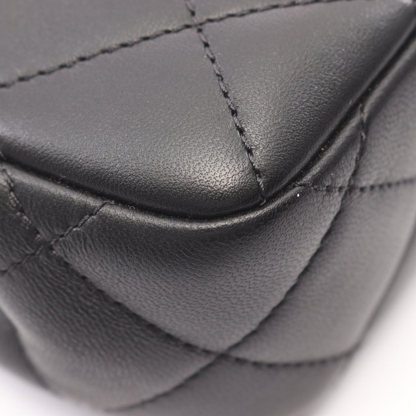 Chanel Shoulder Bag Quilted Black Lambskin Mini Clip Coco Chain — view 6