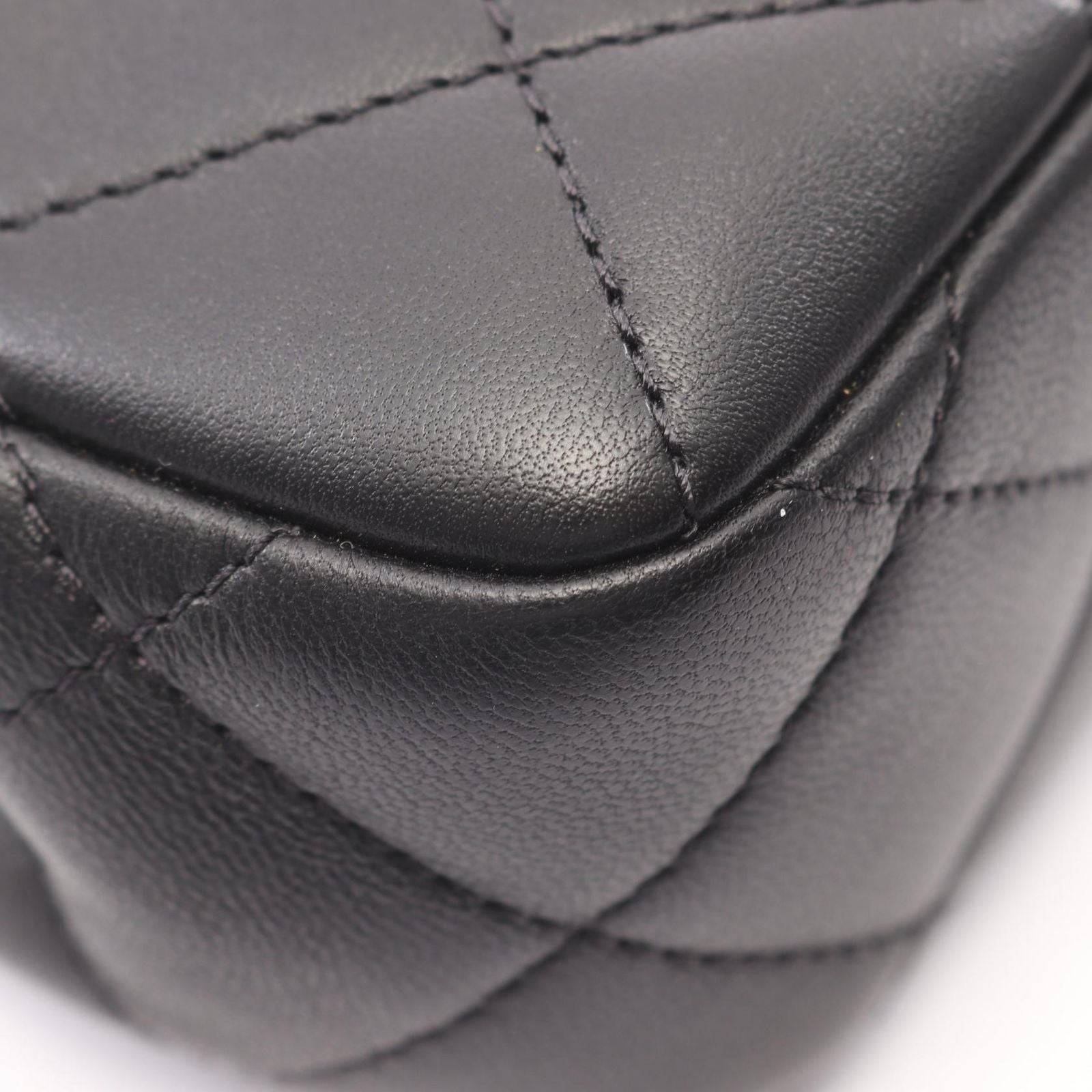 Chanel Shoulder Bag Quilted Black Lambskin Mini Clip Coco Chain — view 6