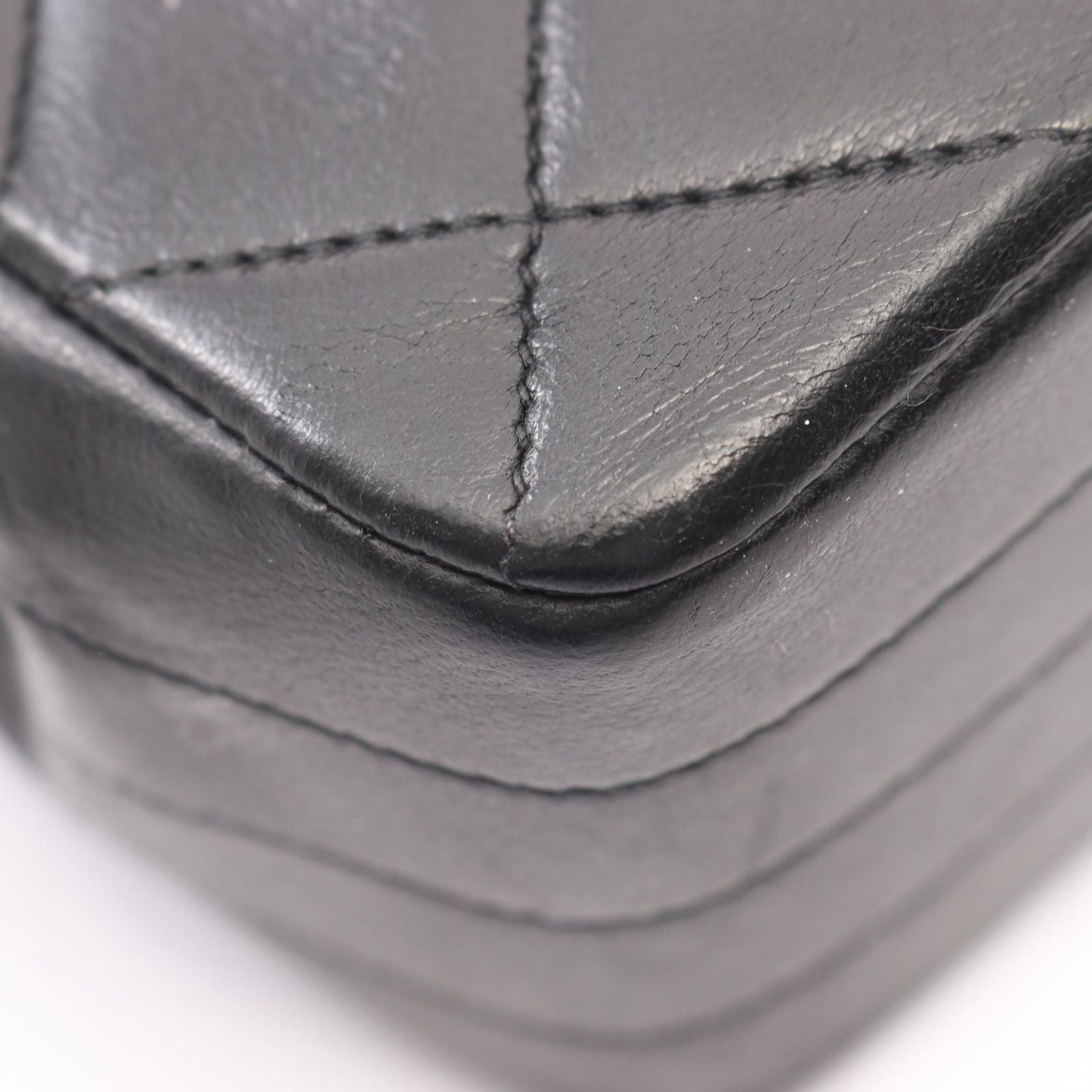 Chanel Shoulder Bag Quilted Vintage Black Lambskin Chain — view 9