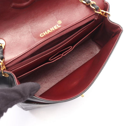 Chanel Shoulder Bag Quilted Vintage Black Lambskin Chain — view 3