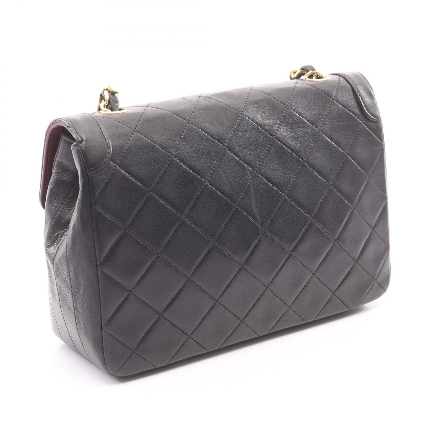 Chanel Shoulder Bag Quilted Vintage Black Lambskin Chain — view 2
