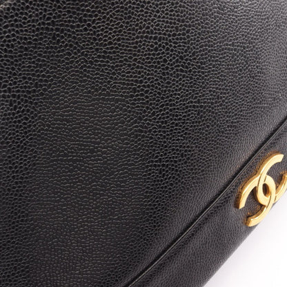Chanel Tote Triple CC Logo Black Caviar Leather Coco — view 9