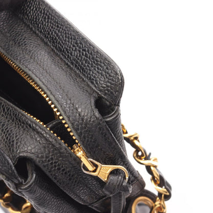 Chanel Tote Triple CC Logo Black Caviar Leather Coco — view 8
