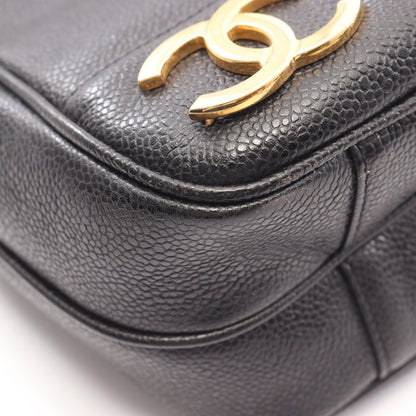 Chanel Tote Triple CC Logo Black Caviar Leather Coco — view 6