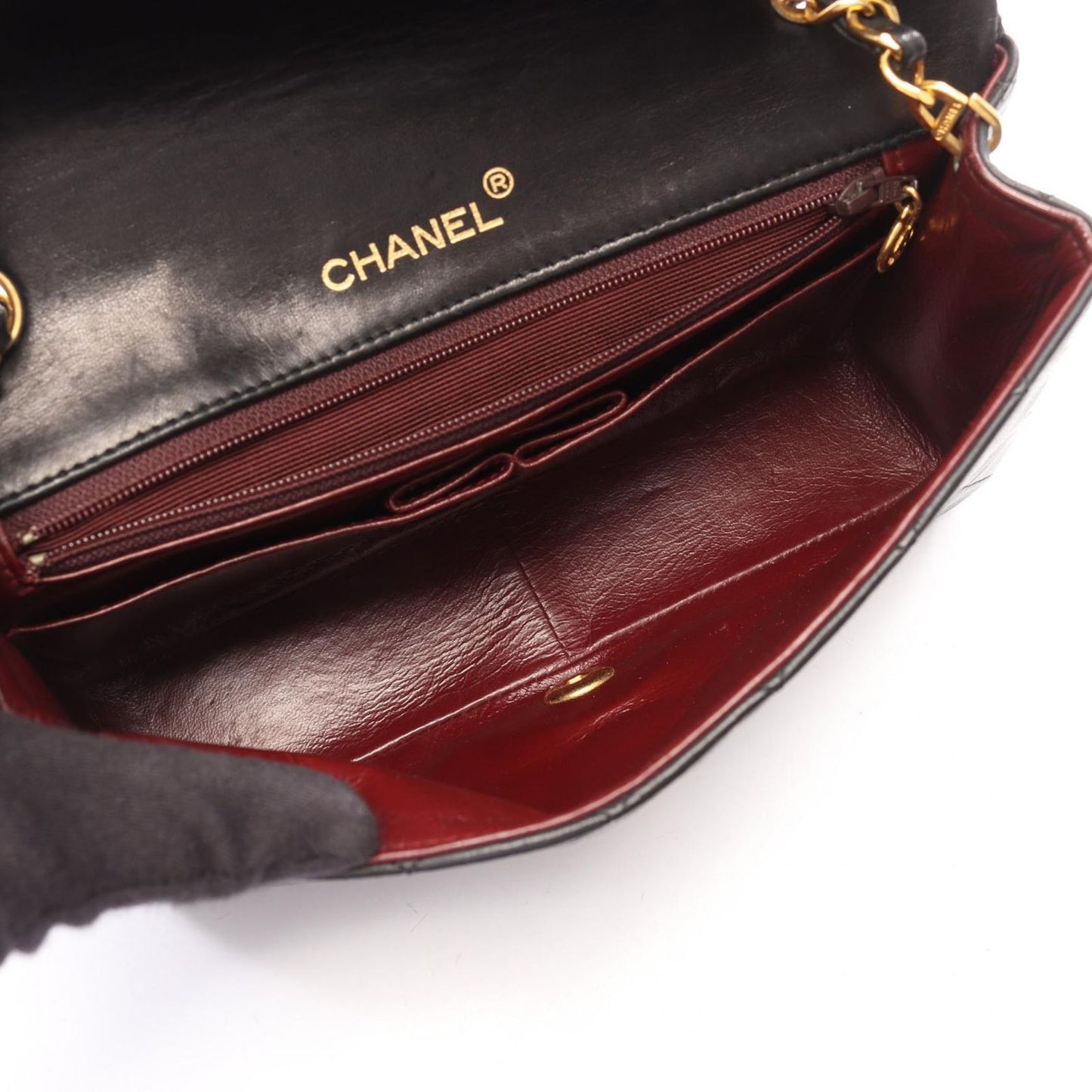 Chanel Shoulder Bag Full Flap Quilted Black Lambskin Chain — view 3