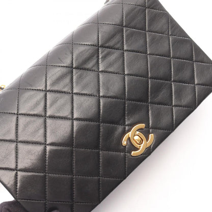 Chanel Shoulder Bag Full Flap Quilted Black Lambskin Chain — view 8