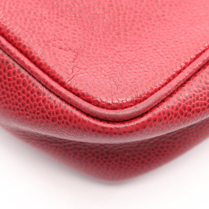 Chanel Tote CC Logo Red Caviar Leather CC Shoulder — view 7