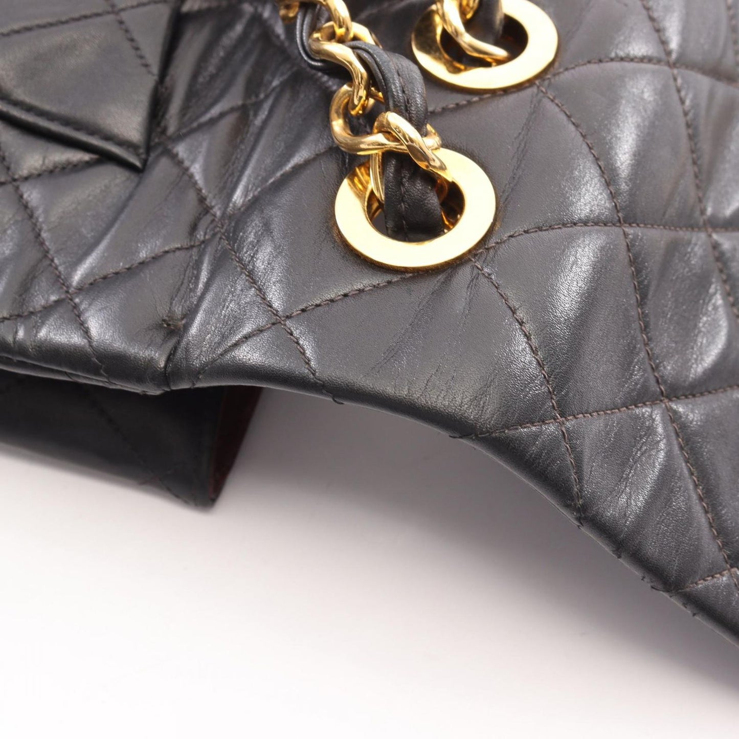 Chanel Shoulder Bag Big Quilted 34 Black Lambskin Chain — view 9