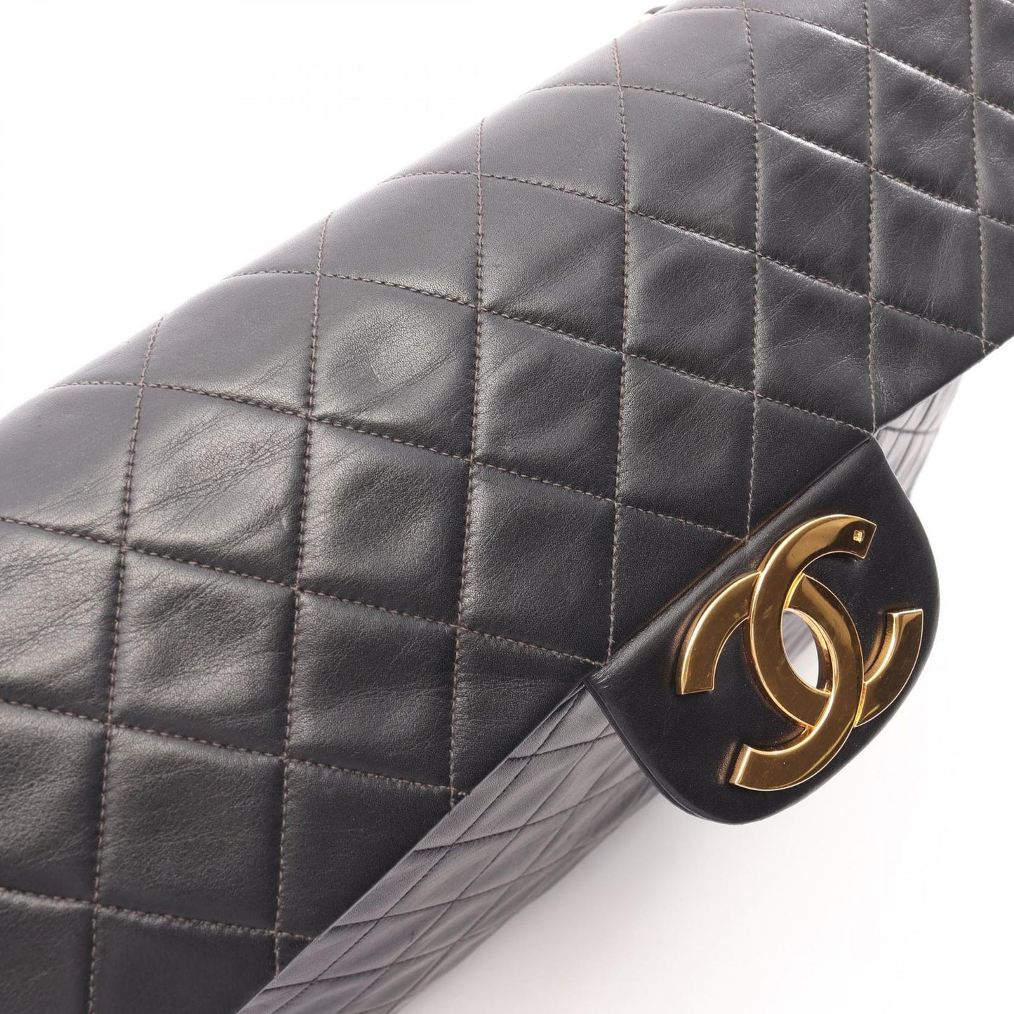 Chanel Shoulder Bag Big Quilted 34 Black Lambskin Chain — view 8