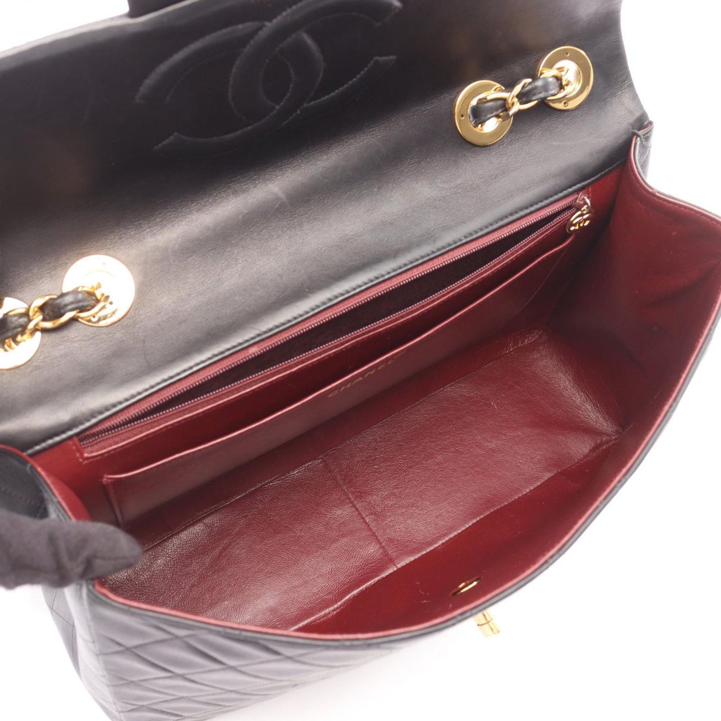 Chanel Shoulder Bag Big Quilted 34 Black Lambskin Chain — view 3
