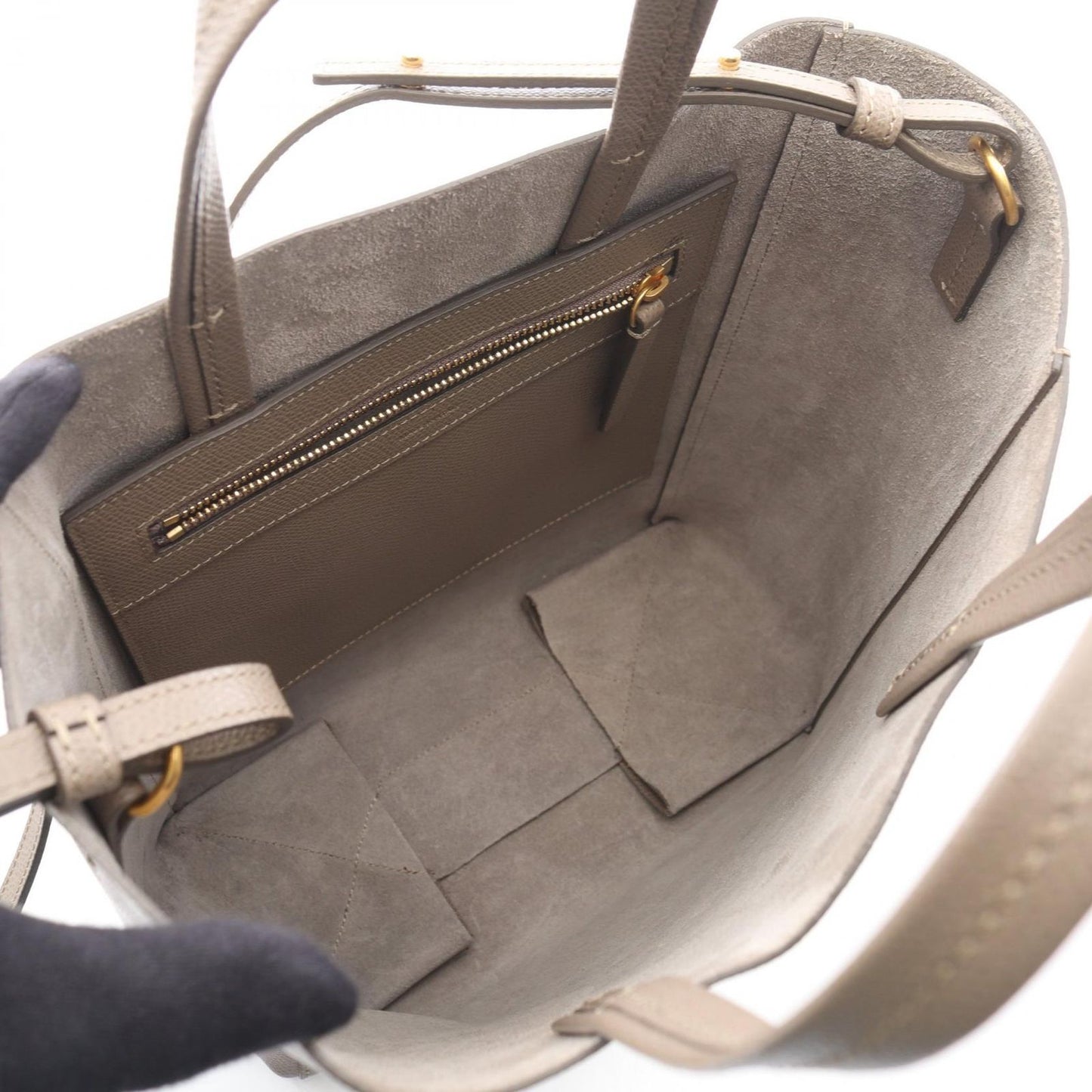 Celine Tote Vertical Small Cover 2-Way Gray Leather — view 3