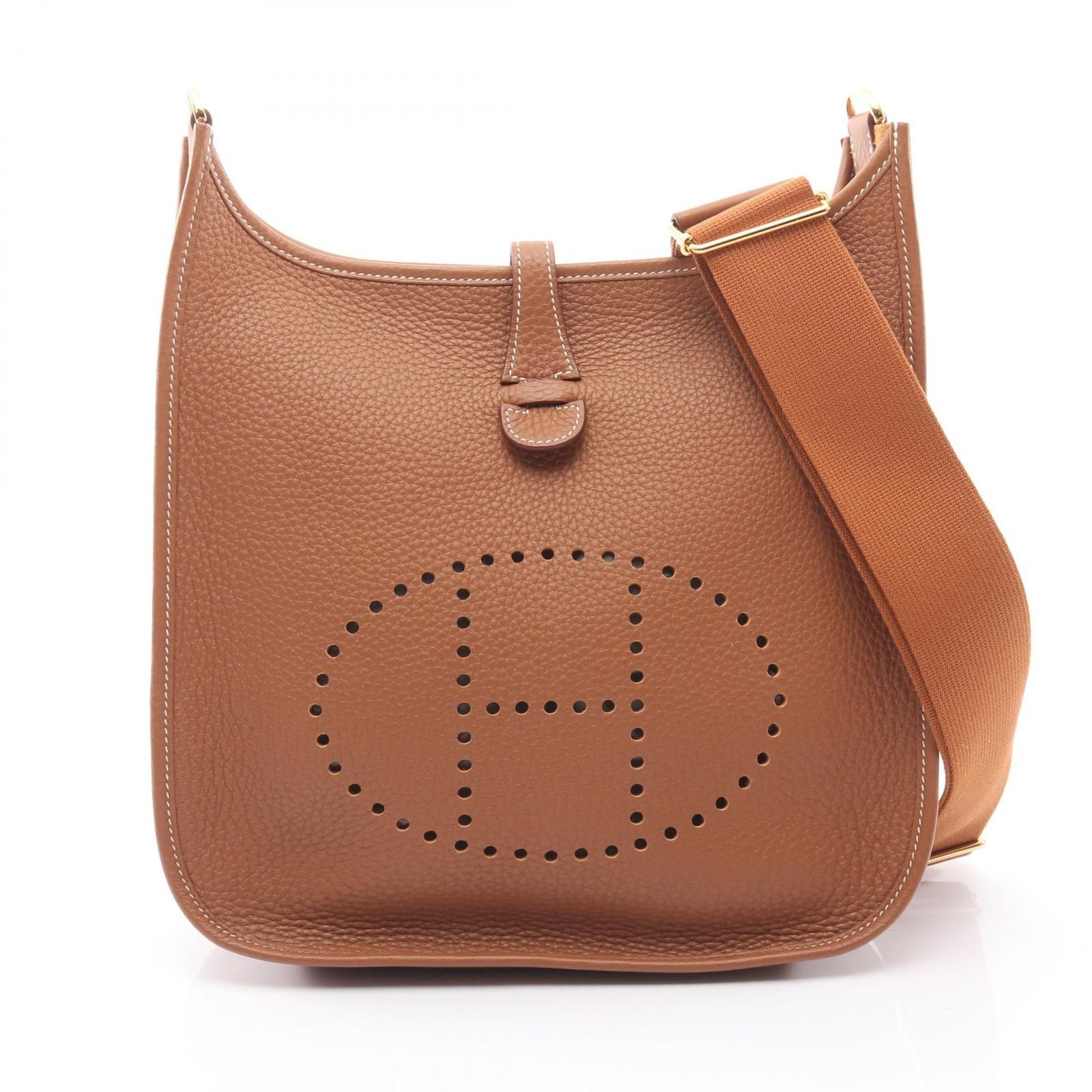 Hermes Shoulder Bag Evelyne 3 Trois PM Gold Leather