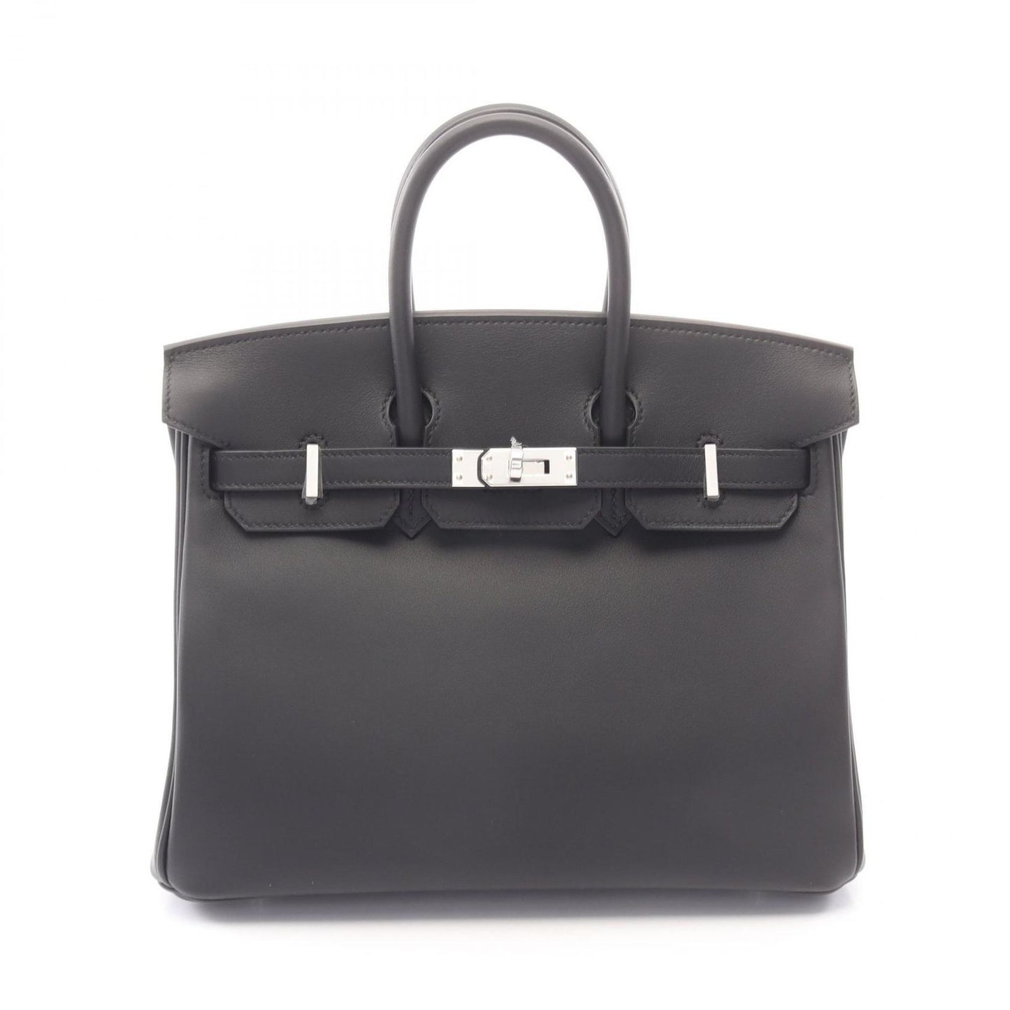 Hermes Handbag Birkin 25 Black Leather Calf