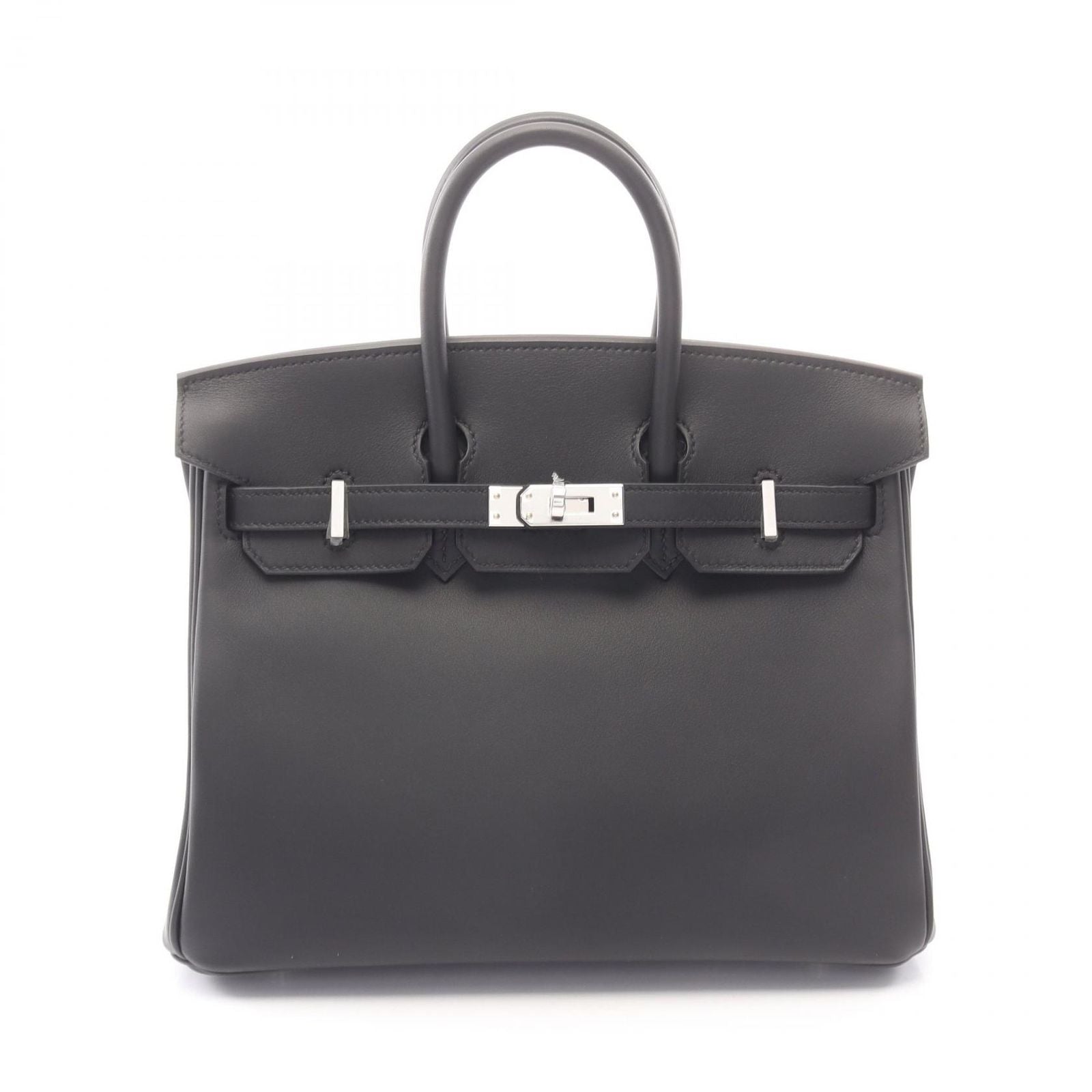 Hermes Handbag Birkin 25 Black Leather Calf
