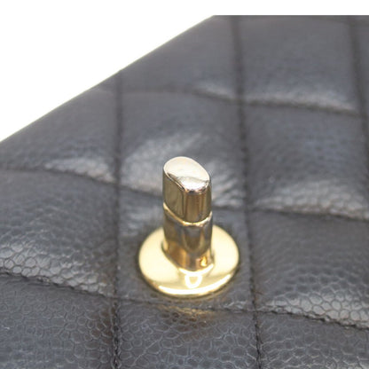 Chanel Black Caviar Gold Quilted 25 Shoulder Bag — view 8