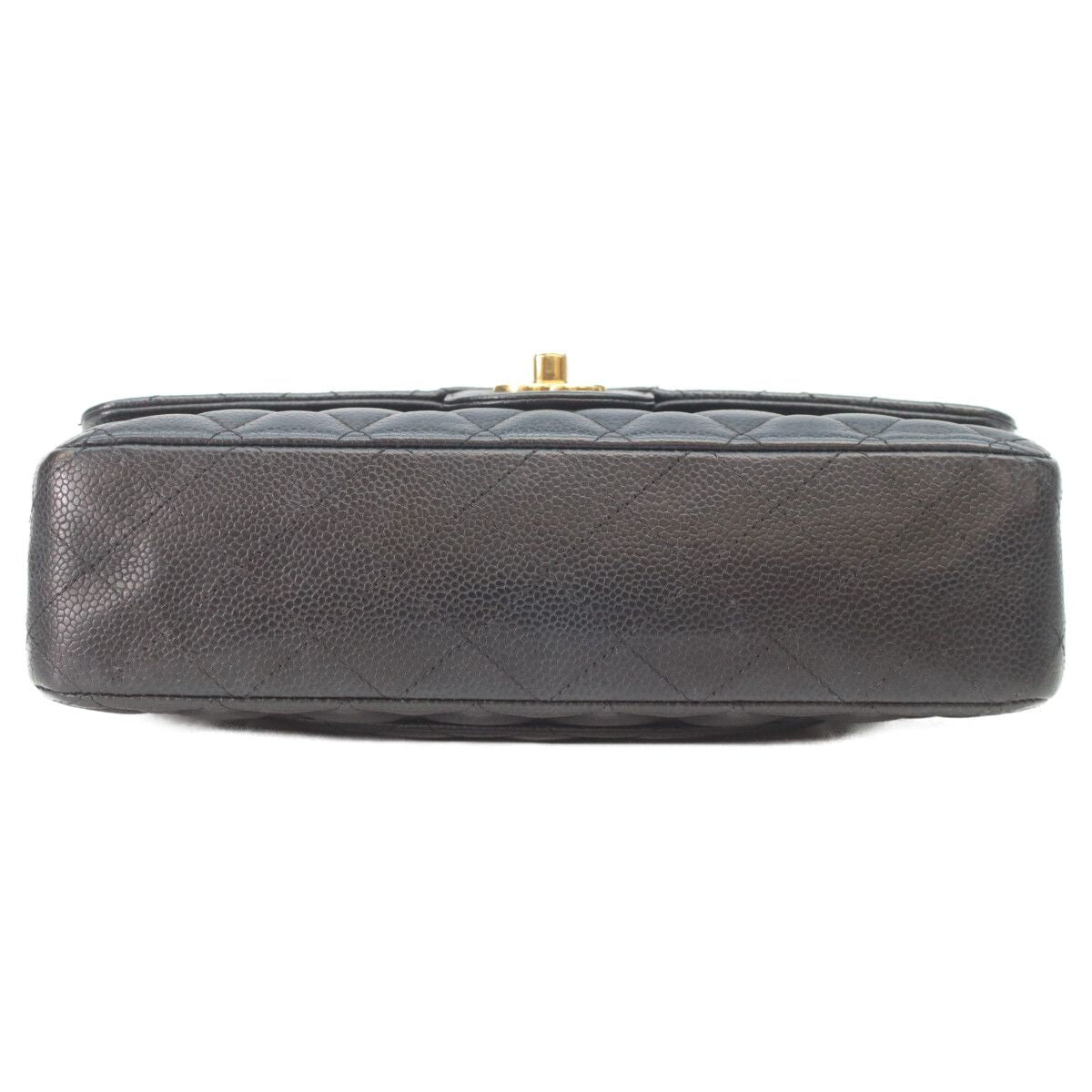 Chanel Black Caviar Gold Quilted 25 Shoulder Bag — view 5