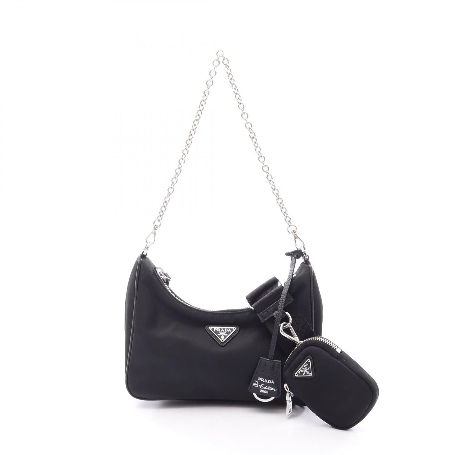 Prada Shoulder Bag Edition 2-Way Black Nylon Saffiano Leather
