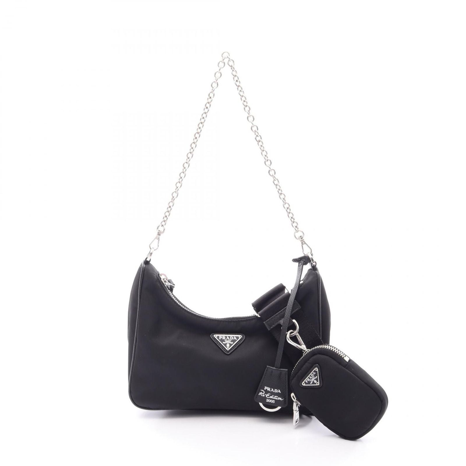 Prada Shoulder Bag Edition 2-Way Black Nylon Saffiano Leather