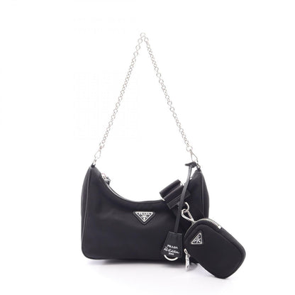 Prada Shoulder Bag Edition 2-Way Black Nylon Saffiano Leather
