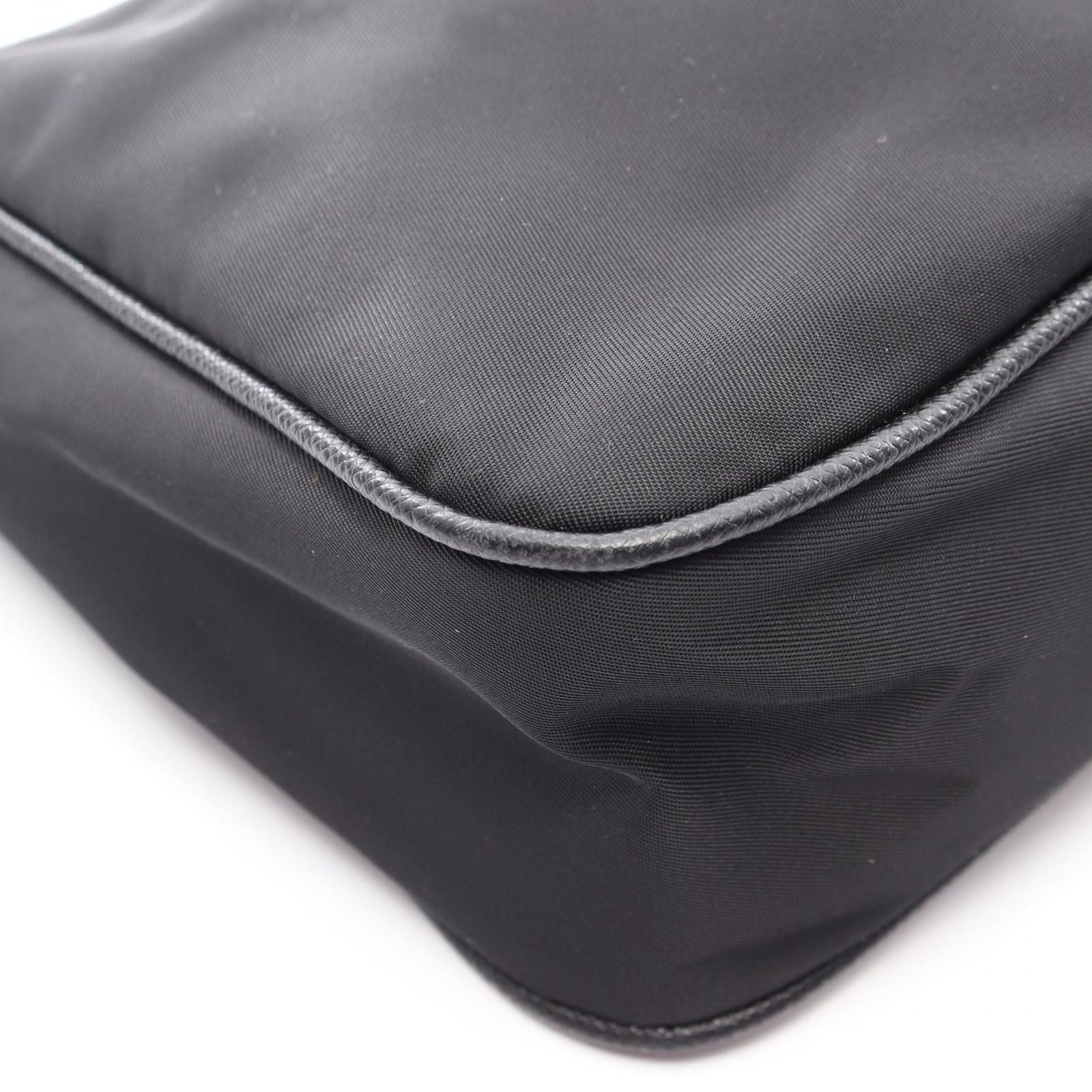 Prada Shoulder Bag Edition 2-Way Black Nylon Saffiano Leather — view 6