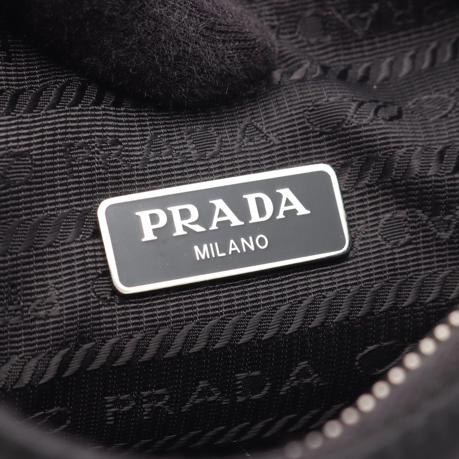 Prada Shoulder Bag Edition 2-Way Black Nylon Saffiano Leather — view 4