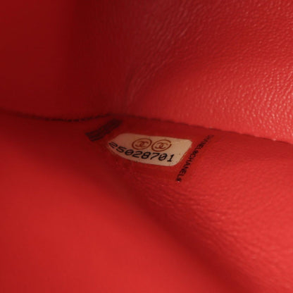 Chanel Shoulder Bag Quilted Double Flap Rose Red Lambskin Chain — view 5