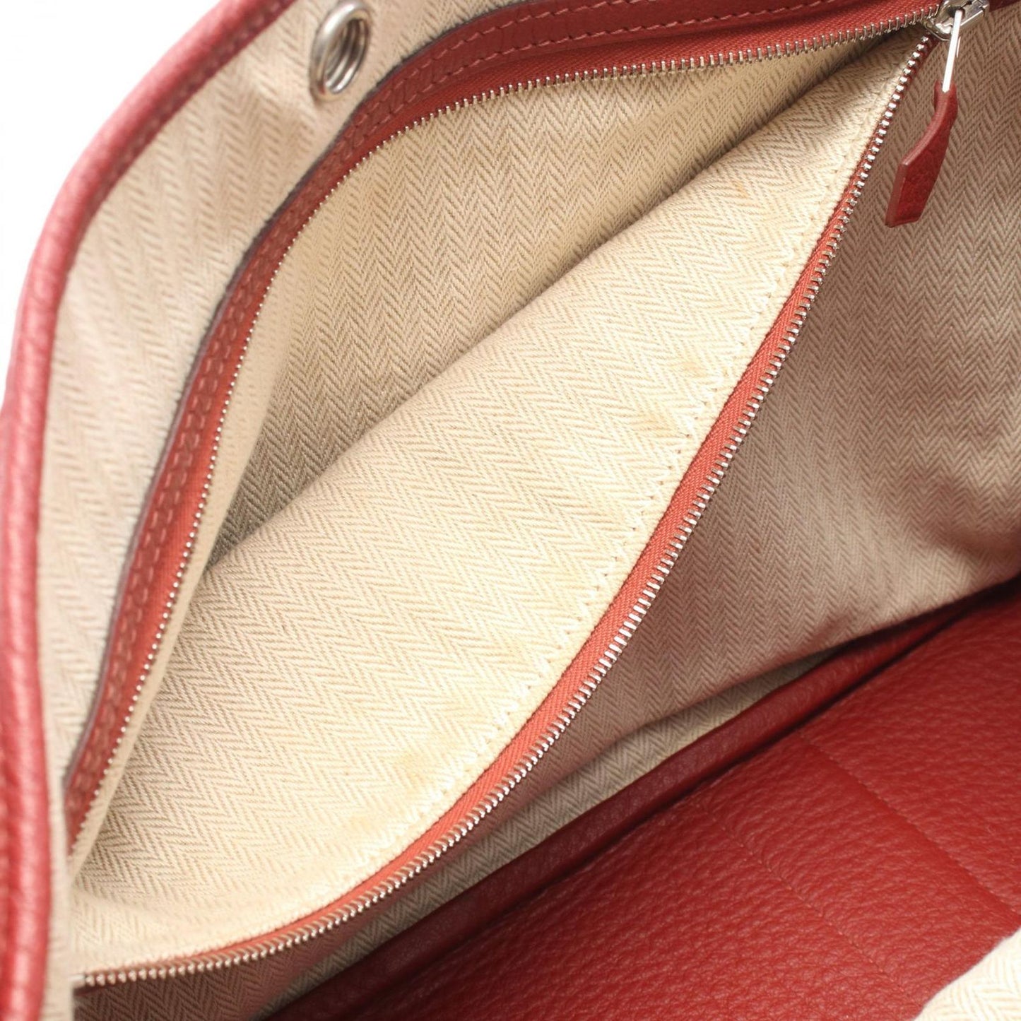 Hermes Tote Garden Party PM Rouge Garance Leather — view 6