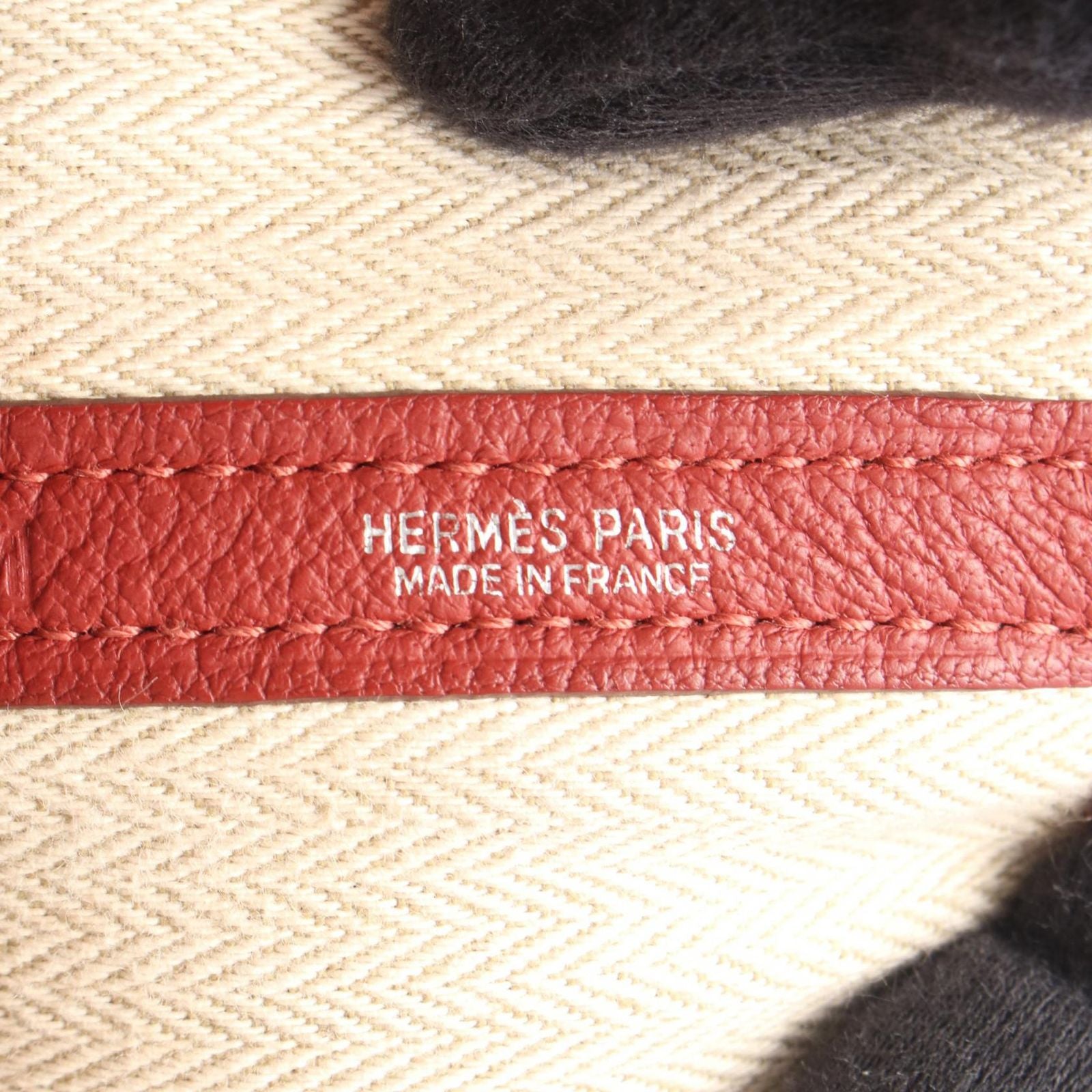 Hermes Tote Garden Party PM Rouge Garance Leather — view 4