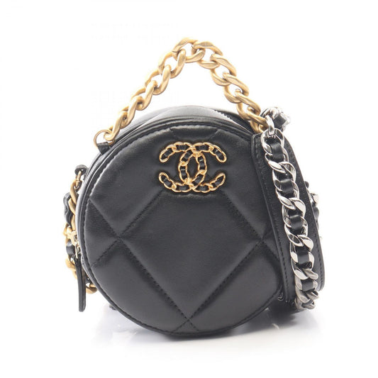 Chanel Shoulder Bag 19 Quilted 2-Way Black Lambskin 19 Round Mini Chain
