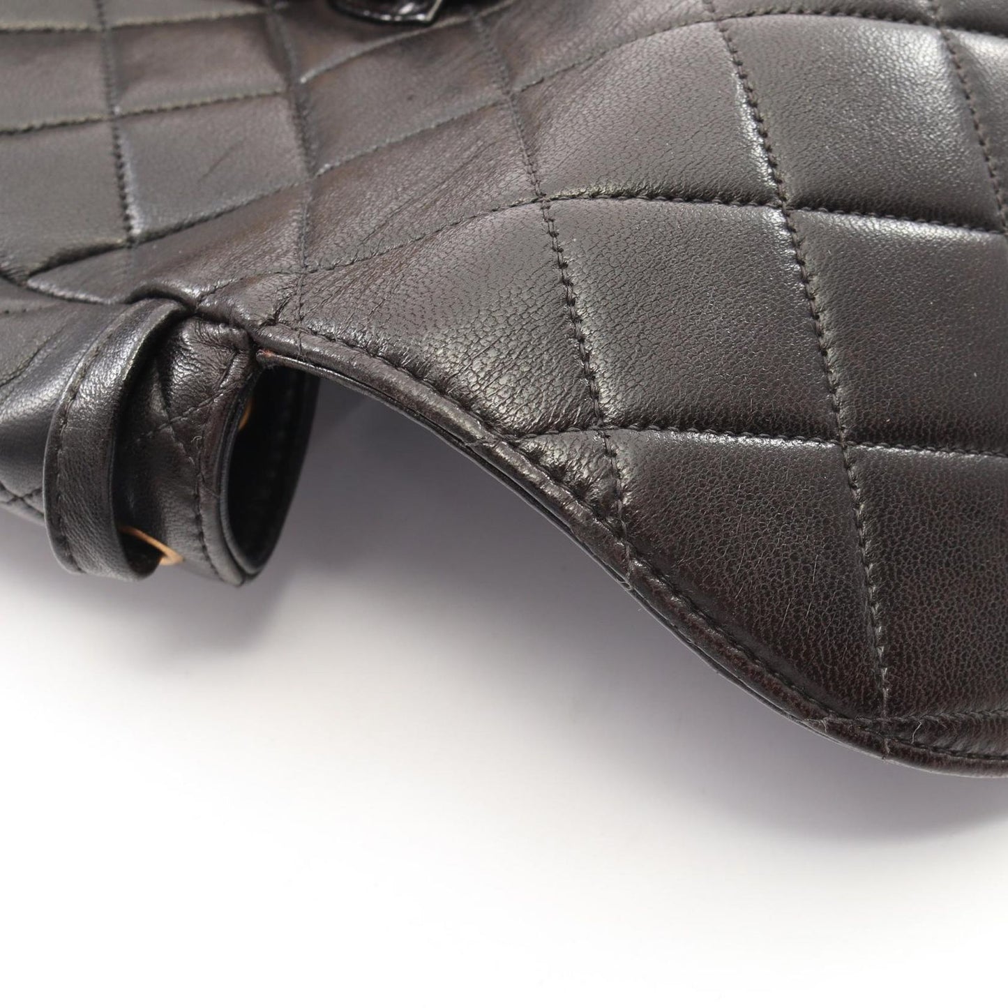 Chanel Backpack Quilted Black Lambskin Double Turnlock Chain — view 9