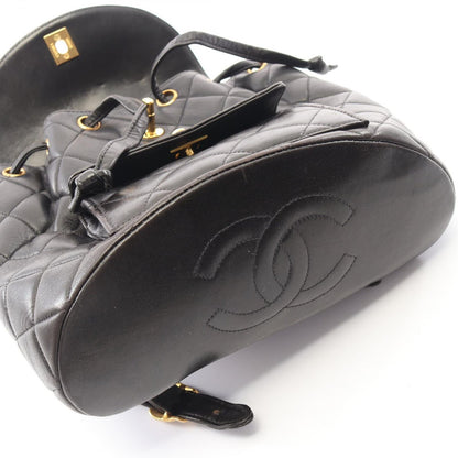 Chanel Backpack Quilted Black Lambskin Double Turnlock Chain — view 7