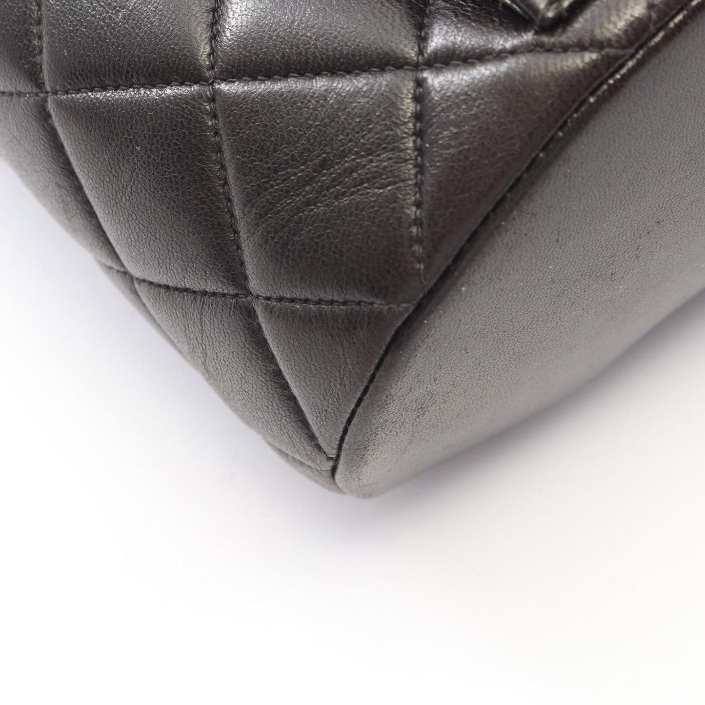 Chanel Backpack Quilted Black Lambskin Double Turnlock Chain — view 6
