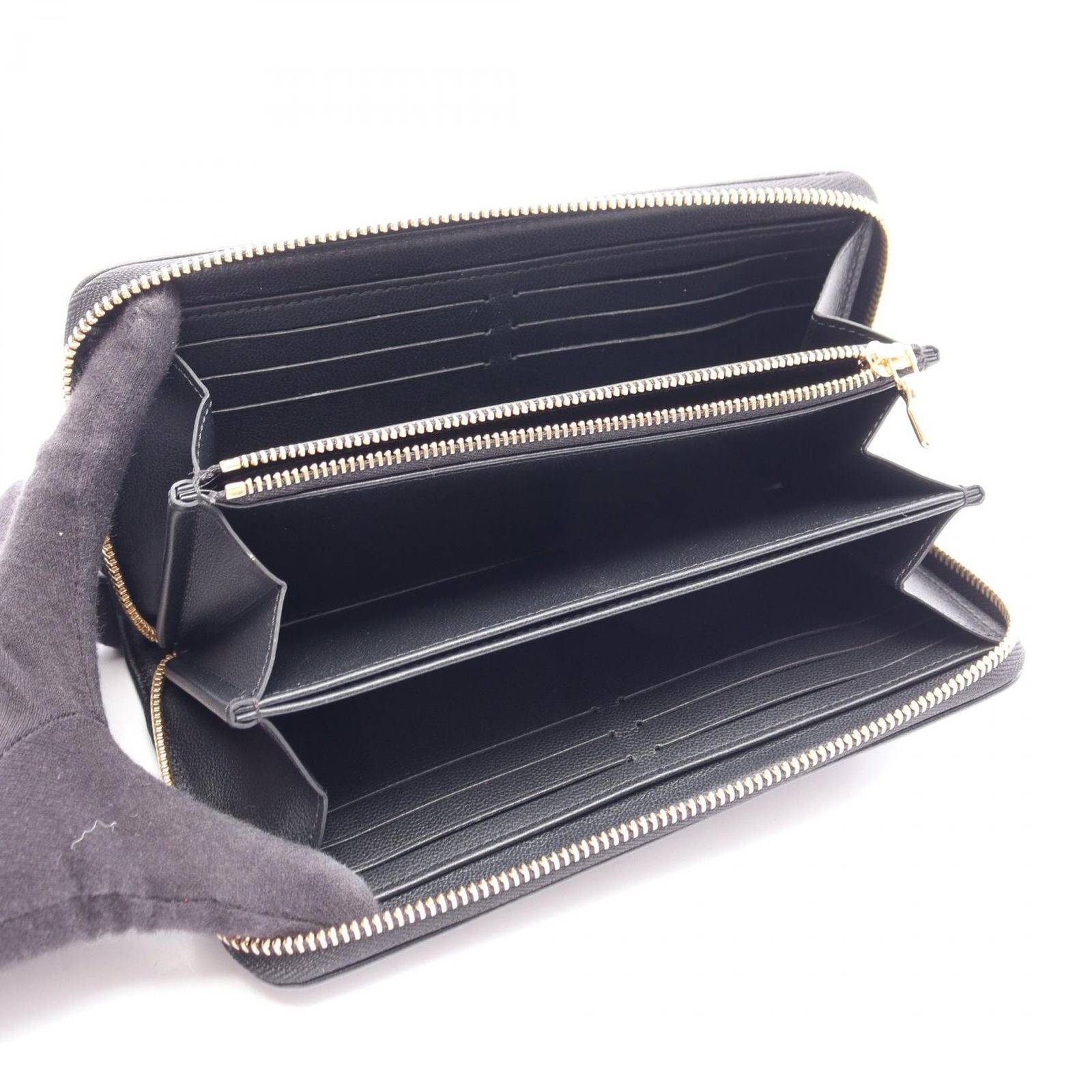 Louis Vuitton Round Wallet Zippy Coussin Noir Leather — view 3