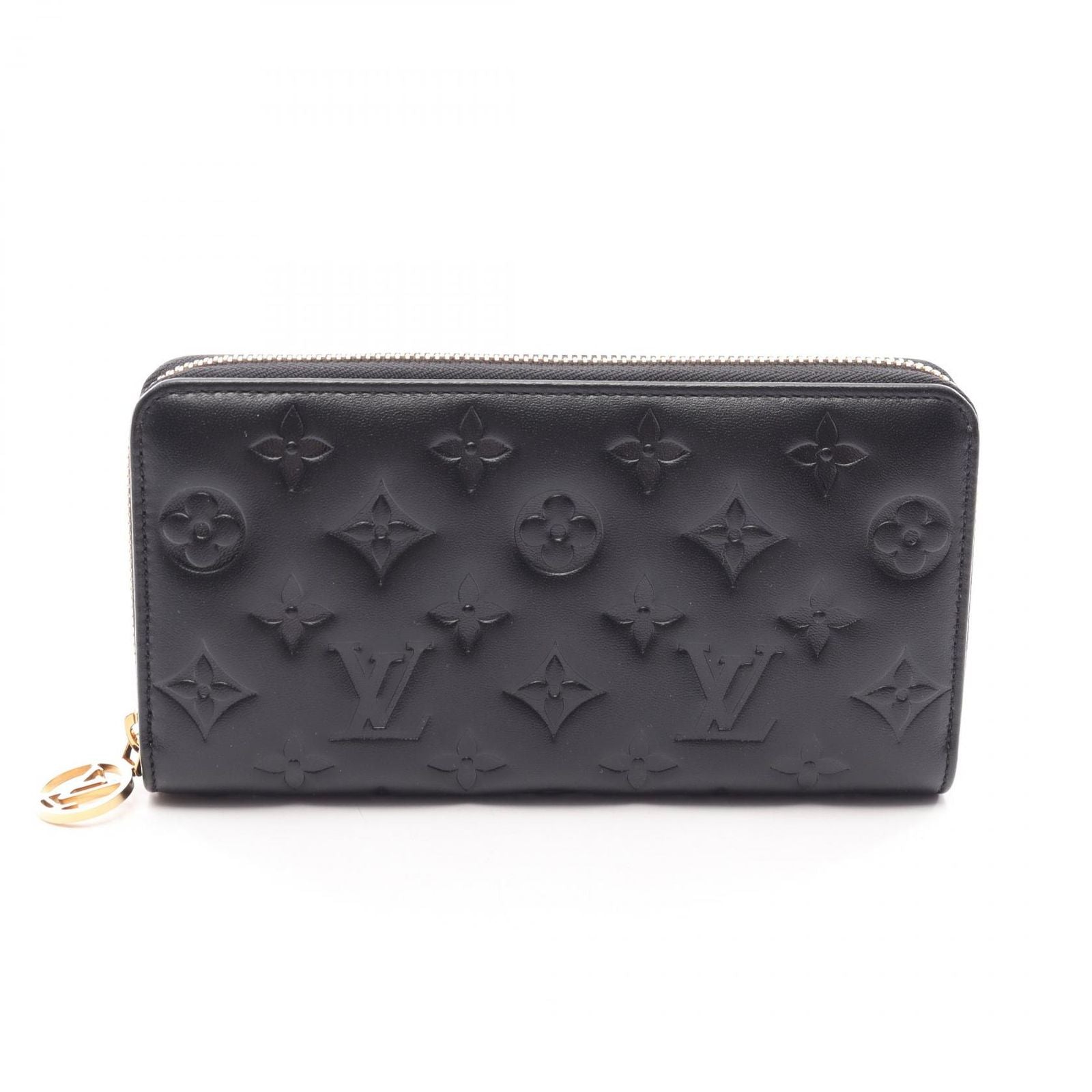 Louis Vuitton Round Wallet Zippy Coussin Noir Leather