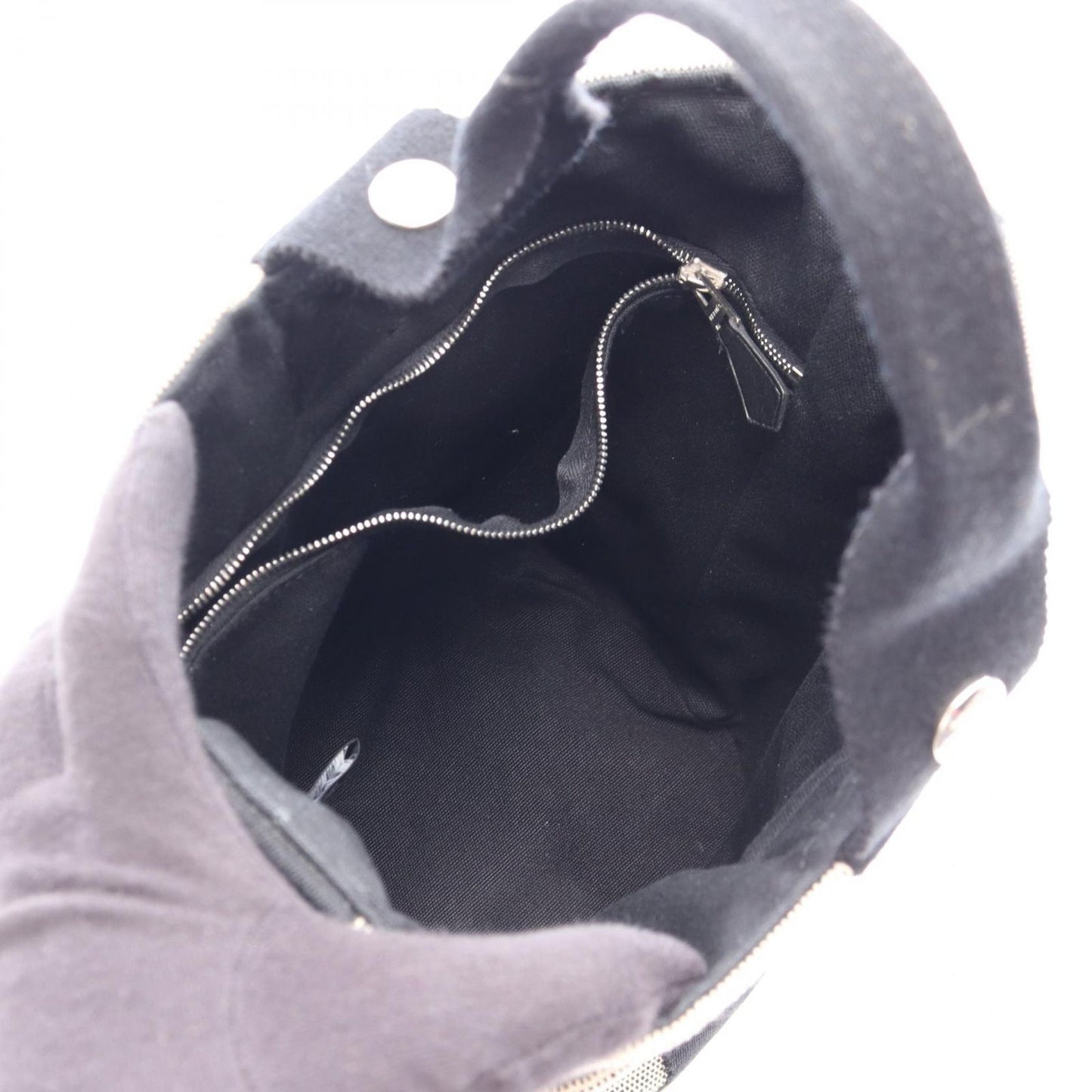 Hermes Handbag Saxo PM Ecru Black Canvas — view 3